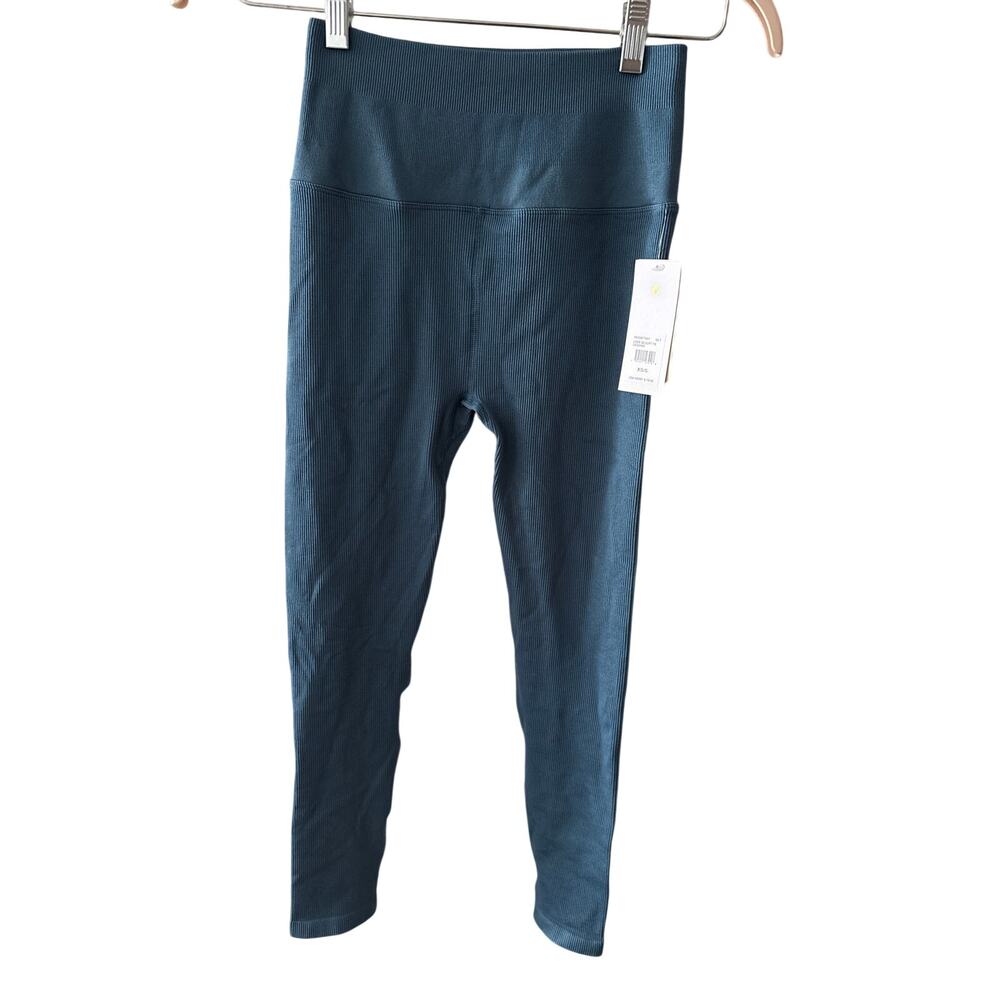 NWT Spiritual Gangster XS/S Dark Blue Ribbed Love Sculpt 7/8 High Waist Leggings
